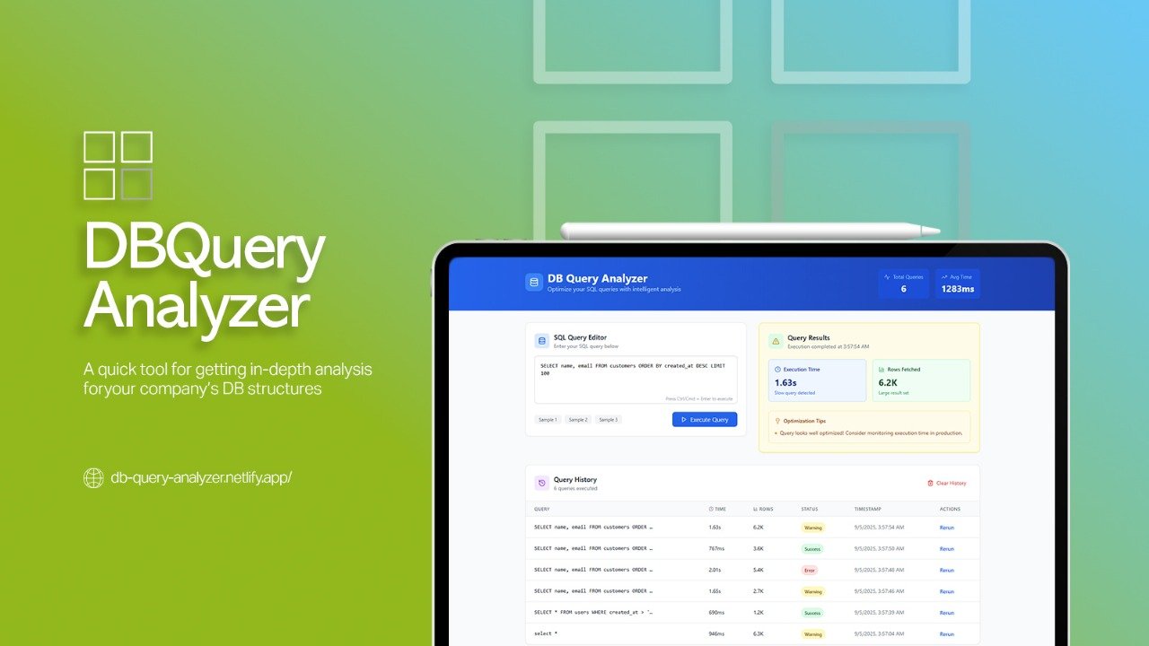 DB Query Analyzer - SQL Performance & Optimization Tool